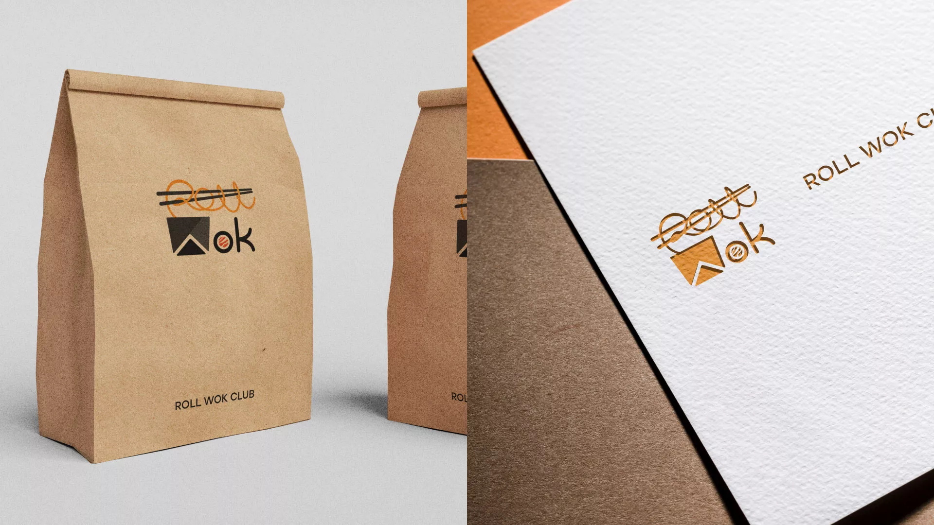Разработка логотипа суши-бара «Roll Wok Club» в Каменск-Шахтинске