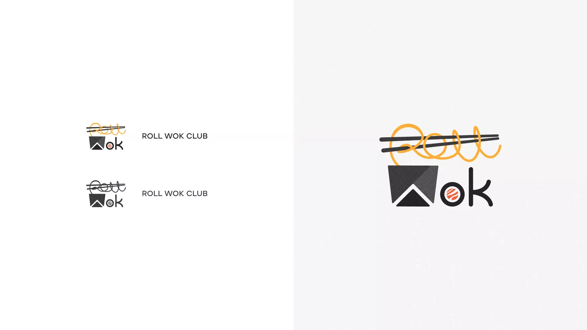 Разработка логотипа суши-бара «Roll Wok Club» в Каменск-Шахтинске