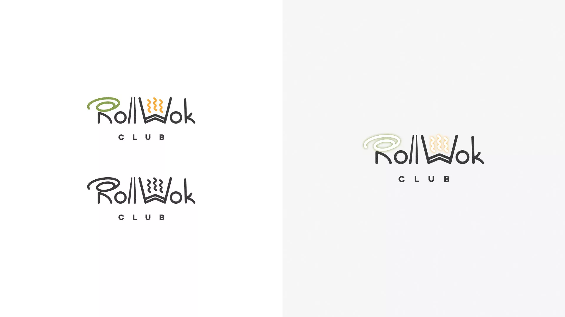Разработка логотипа и фирменного стиля суши-бара «Roll Wok Club» в Каменск-Шахтинске